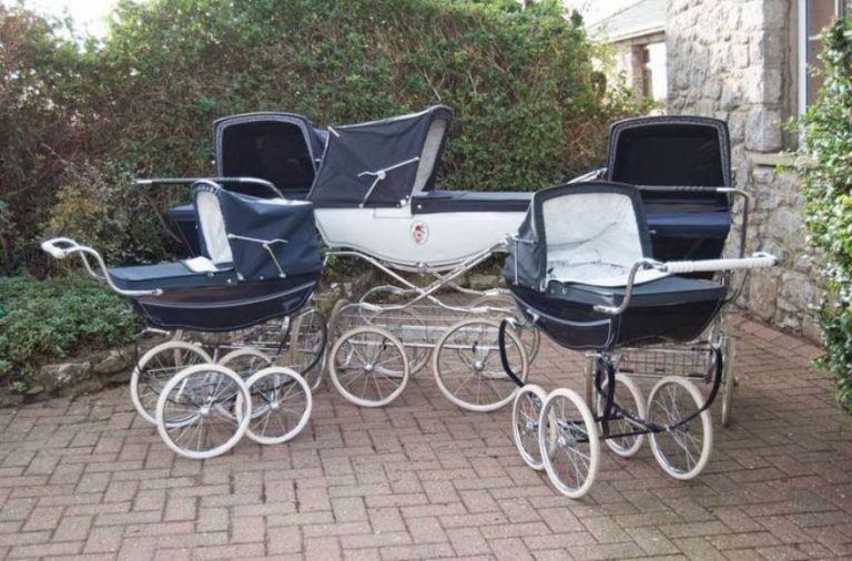What are strollers called in England and their features?
