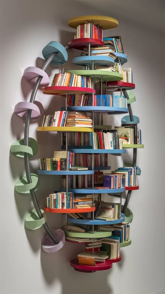 rotating bookcase ideas for kids room